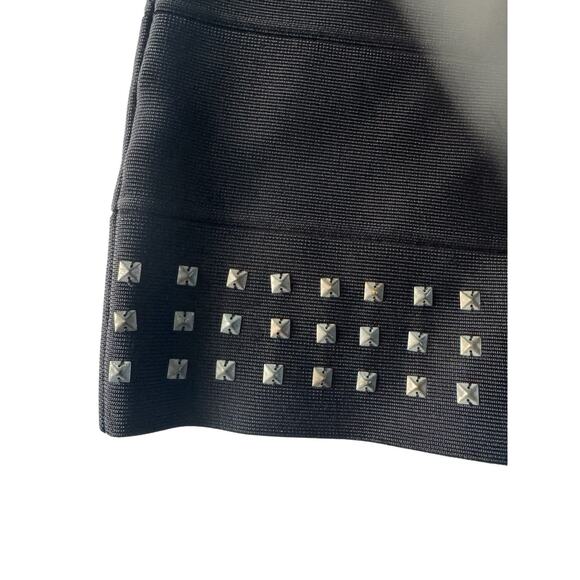 bcbg max azria Women Medium Black Studded Bandage Skirt Stretch #5738 - Picture 2 of 11